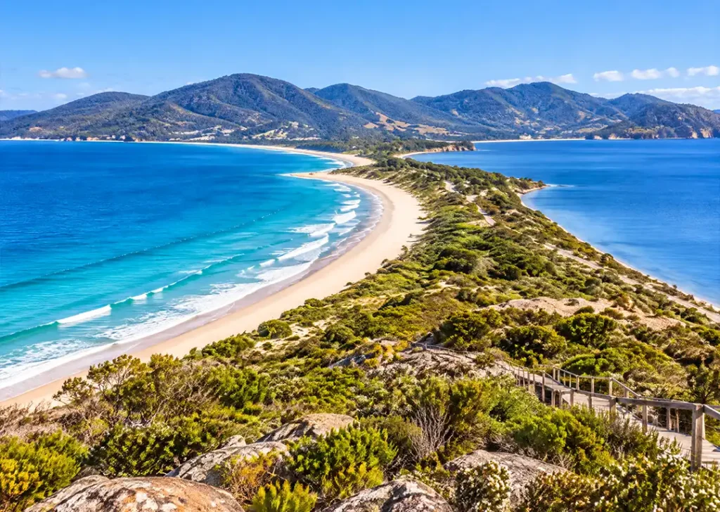 the neck lookout isthmus bruny island tasmania